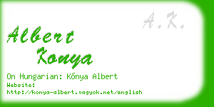 albert konya business card