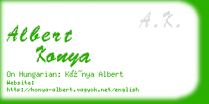 albert konya business card